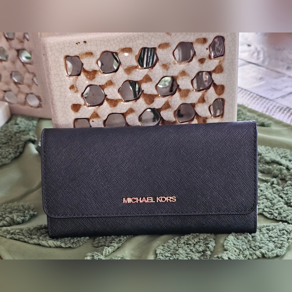 Michael Kors Black Saffiano Leather Wallet